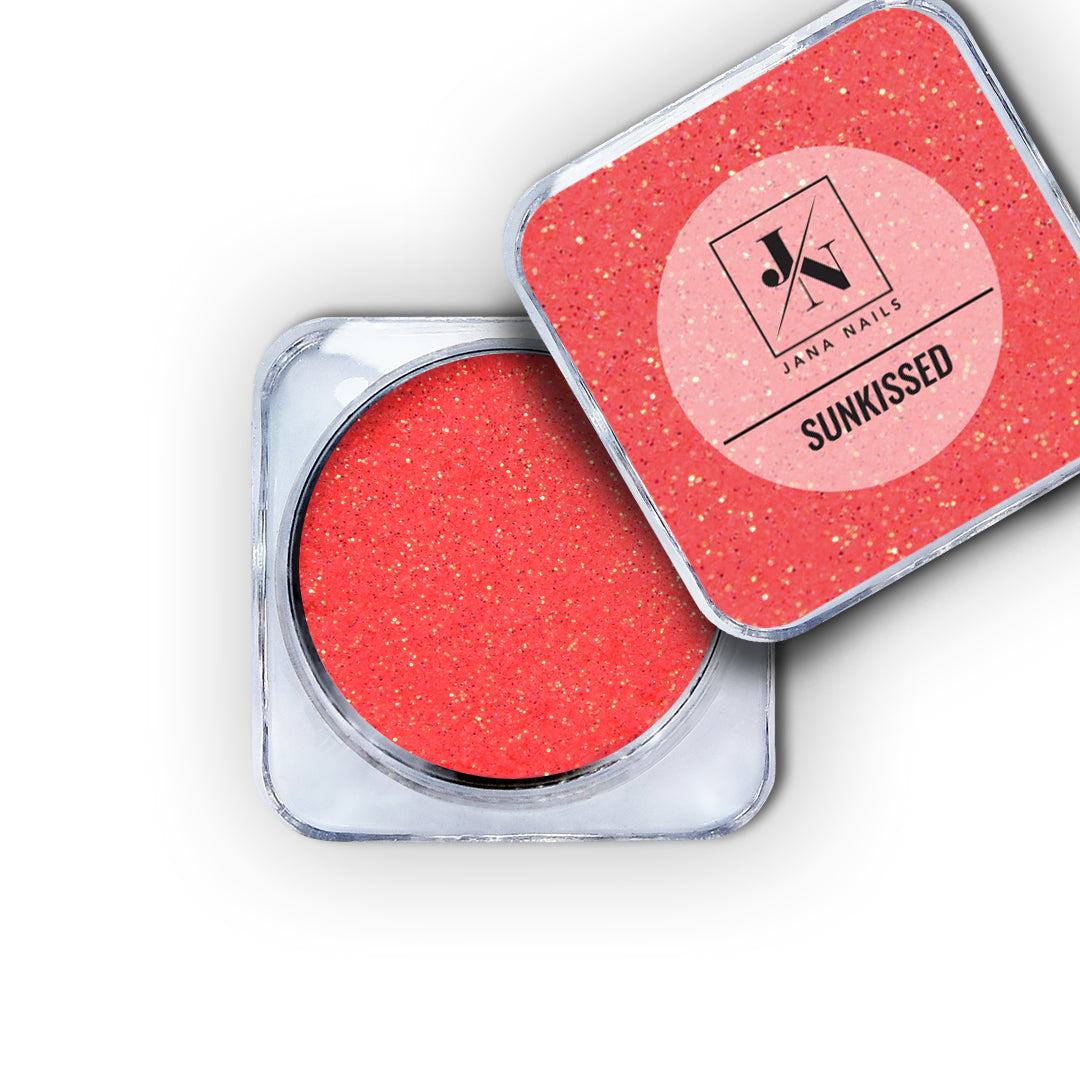 Sparkling Glitters Set Sunkissed coral glitter in elegant packaging.