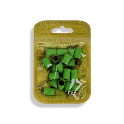 Neon green abrasive bands, fine grain 150, pack of 20.