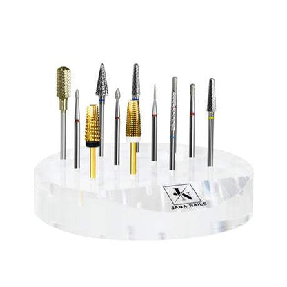 Support à embouts de ponceuse avec 12 emplacements, organisé et pratique.