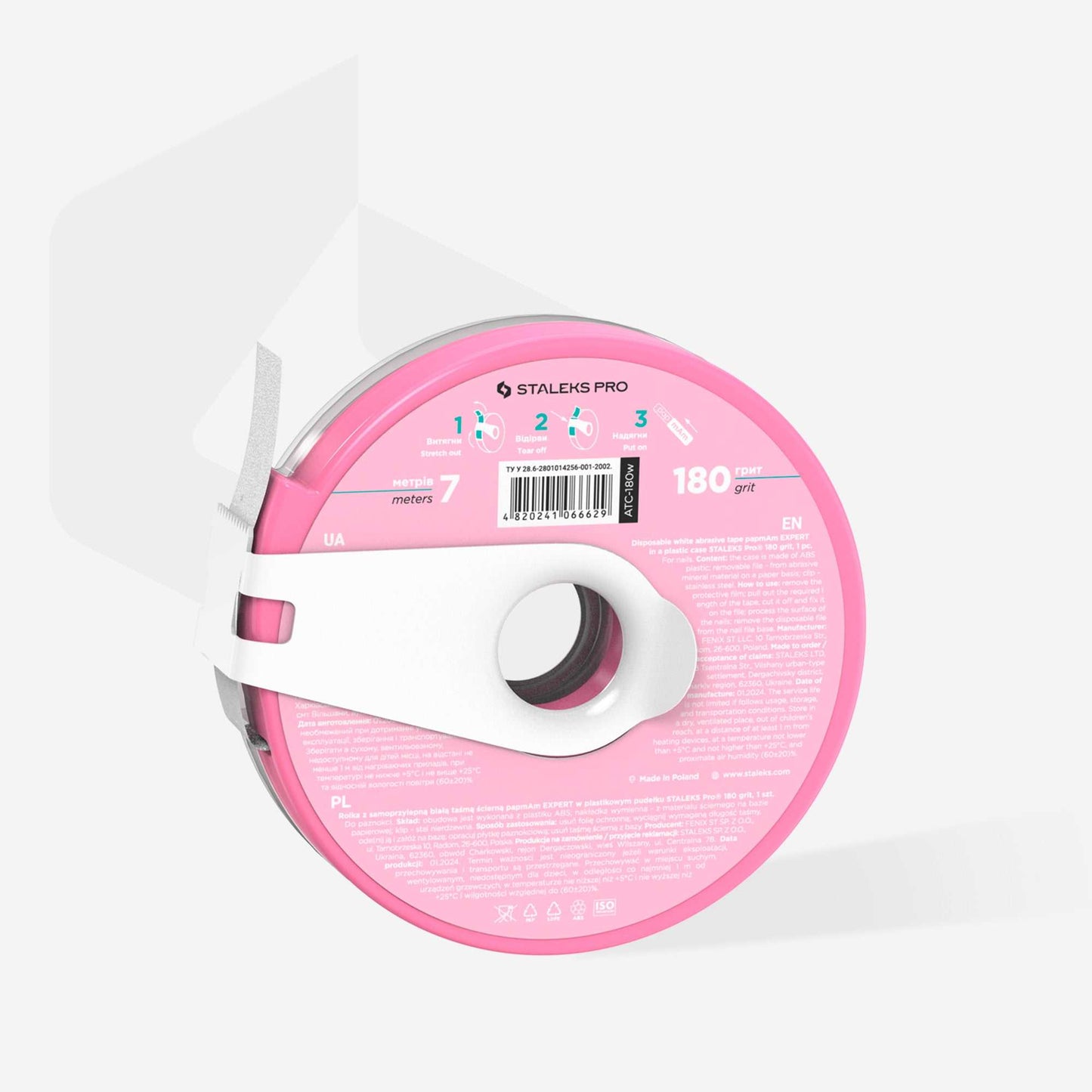 Staleks Disposable white abrasive tape EXPERT 180 grit Bobbinail