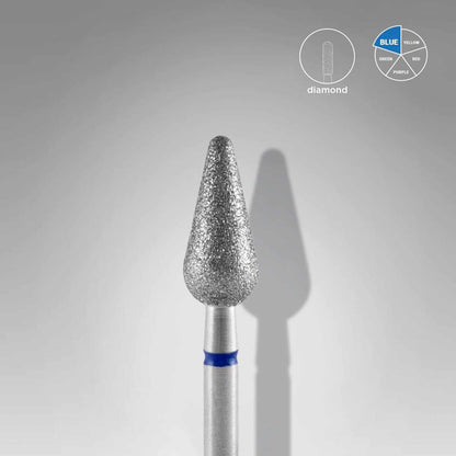 Staleks Diamond Pointed Peer Blue BIG, 5mm, for professional manicure and pedicure.