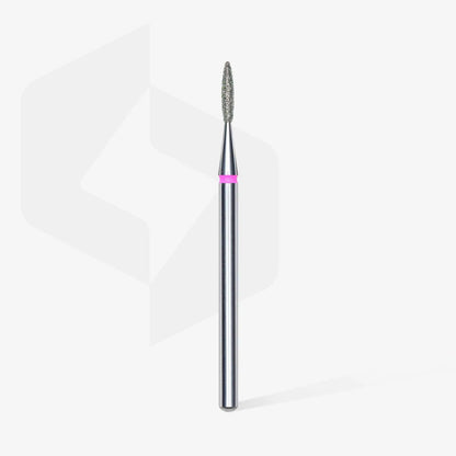 Staleks Diamond Safe Flame Red tool 1.6mm for nail care, stainless steel.