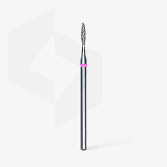 Staleks Diamond Safe Flame Red tool 1.6mm for nail care, stainless steel.