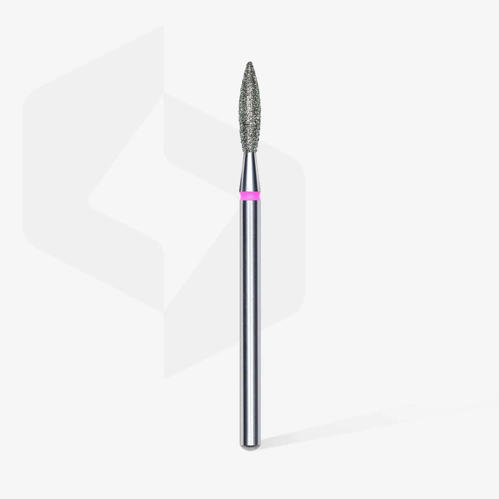 Staleks Diamond Safe Flame Red bit, 2.3mm, for nail care, stainless steel.