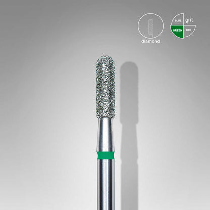 Staleks Diamond Rounded Cylinder Green 2.3 mm for nail and callus treatment.