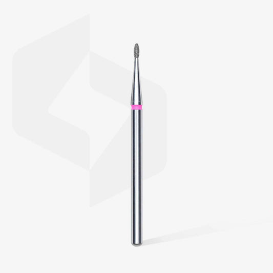 Staleks Diamond Rounded "Bud", Red, 1.2/3 mm, stainless steel tool for delicate cuticle removal.