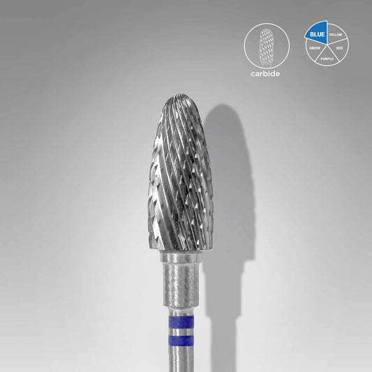 Staleks Carbide Corn Blue 6 mm manicure tool for left-handed use with medium hardness.