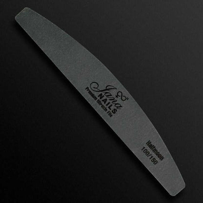 Premium File 100/150, durable nail file, washable and disinfectable, suitable for natural nails and gel finishing.