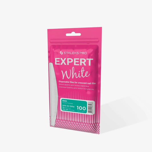Staleks Disposable White Files 100 grit for crescent Nail File EXPERT 42 (thin)