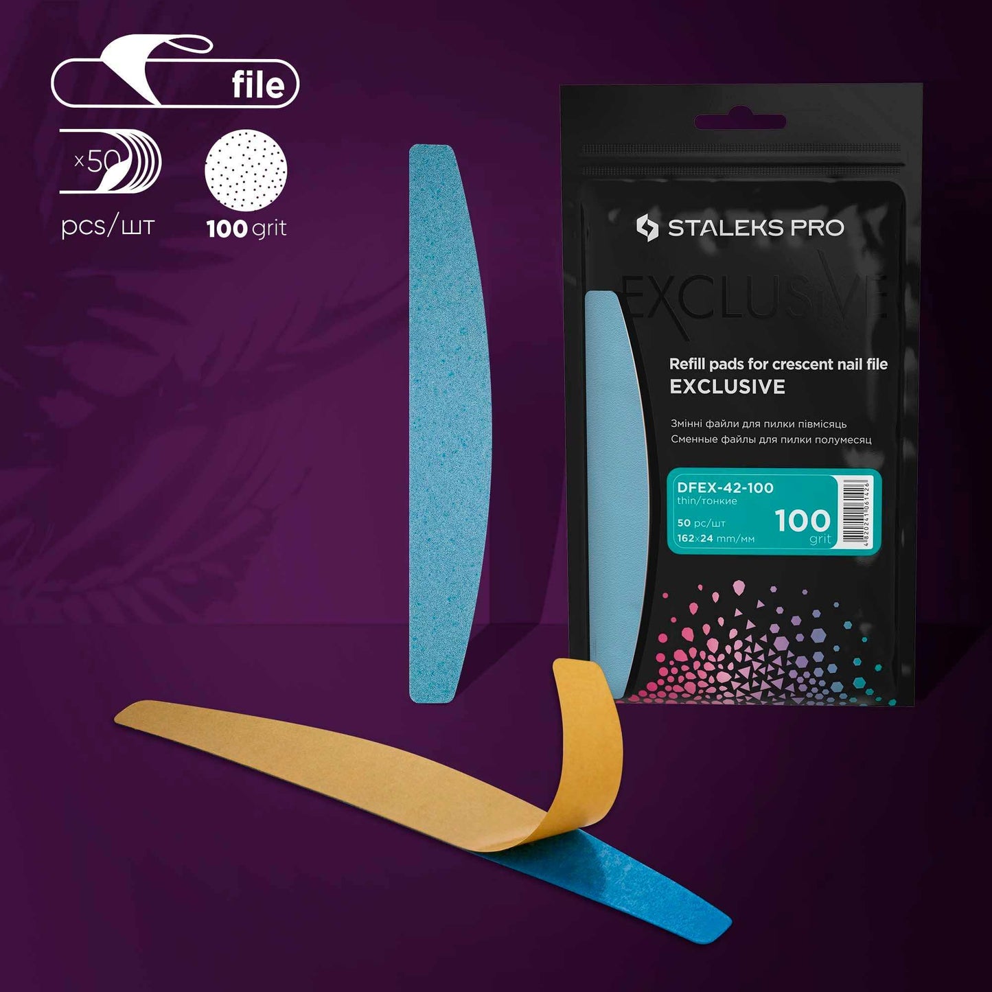 Staleks Abrasifs Soft 100 pour lime métal Halfmoon MBE-40